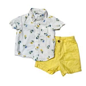 Janie And Jack Seersucker Linen Blend Outfit Size 12-18m